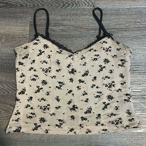 Elegant Black Floral Cami Top